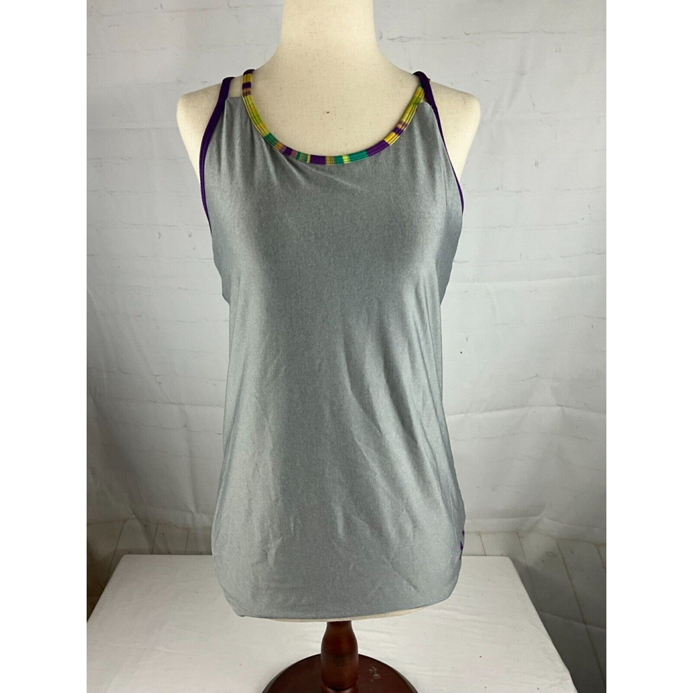 Girls Under Armour Heat Gear Elevate Tank Top Size XL Heather Gray Training Yoga